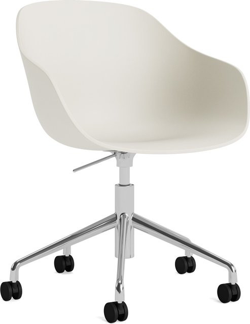 HAY About A Chair AAC 252 Designstuhl aus Polypropylen und Aluminium in Beige Matt mit Rollen - Bild 1