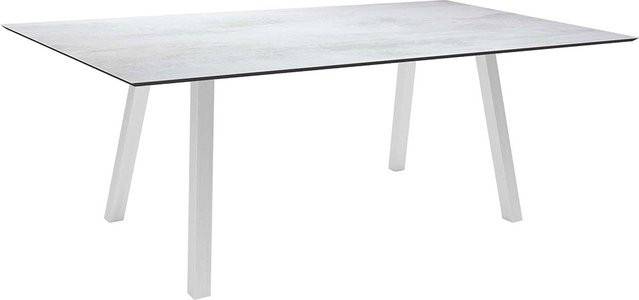Stern Tisch INTERNO mit Edelstahl-Vierkantrohr und Zement-Tischplatte Silverstar 2.0 in Hellgrau, B/T/H: 180 x 100 x 75 cm - Bild 1