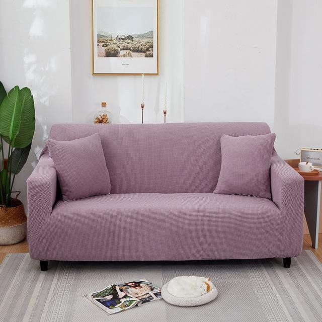 Elastischer Polarfleece Sofabezug für 1-Sitzer, Farbe: Lichtlila, Breite: 90-140 cm - Bild 1