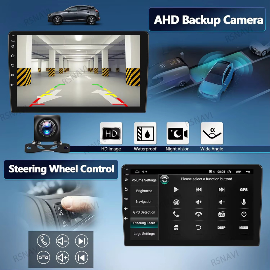 RSNAVI Android 16 Autoradio mit CarPlay und GPS-Navigation für Opel Zafira B (2005 - 2014) und Opel Astra H (2004 - 2014), 2Din Stereo Videoplayer, Schwarz - Bild 4
