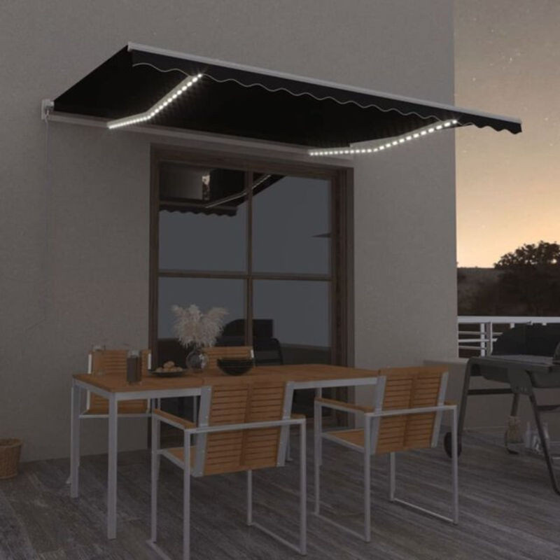 Manuelle Markise mit LED von vidaxl in Anthrazit, B/H: 400 x 300 cm - Bild 1
