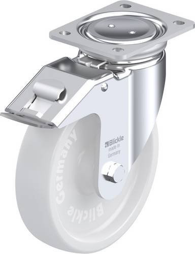 Blickle Lenkrolle LUH-SPO 201G-FI mit Feststeller in Weiß, Rad-Durchmesser: 20 cm, Tragfähigkeit: 1000 kg - Bild 1