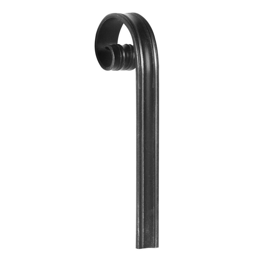 FeNau Handlauf-Endstück mit Längsrille aus Stahl in Schwarz, B: 40 mm, H: 8 mm - Bild 2