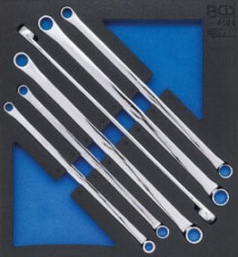 BGS Doppel-Ringschlüssel-Satz extra lang SW 10 x 11 - 22 x 24 mm, 6-teilig, silber - Bild 1