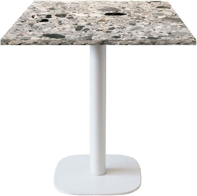RestooTab Tisch Round quadratisch mit Terrazzo-Platte und weißem Gestell, B/T/H: 70 x 70 x 75 cm - Bild 1