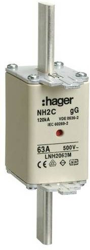 Hager NH-Sicherung LNH2063M 63A 3er-Set in Weiß - Bild 1
