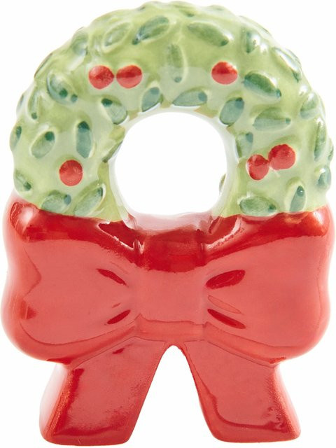 Rico Design Porzellan Kranz mit Schleife in Grün/Rot für Weihnachten - Bild 1