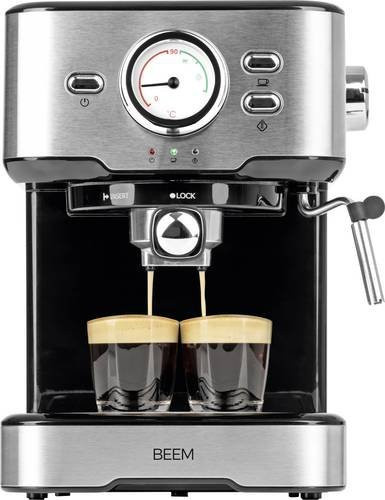 BEEM 05025 Espressomaschine mit Siebträger und Thermoblock in Schwarz und Silber, 1100W - Bild 1