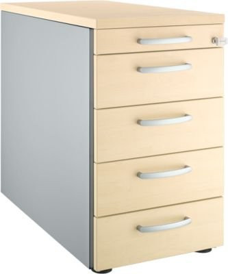 Schäfer Shop Genius Standcontainer 13333 in Ahorn-Dekor und Weißaluminium, B: 43,5 cm, H: 71,7 cm, T: 5,0 cm - Bild 1