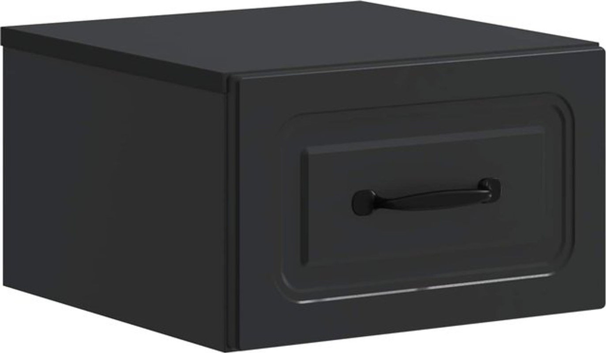 Wandmontierter Nachttisch von vidaXL in Schwarz im Modern Industrial Design aus Holzwerkstoff, B/H/T: 34,5 x 33 x 20 cm - Bild 1