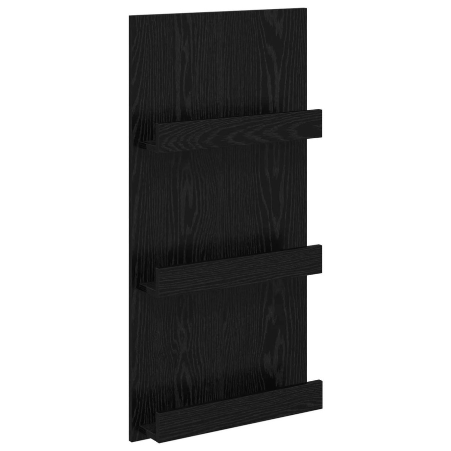 vidaXL Magazinregal in Schwarz und Eichen-Optik, B/T/H: 51 x 11 x 102 cm - Bild 2