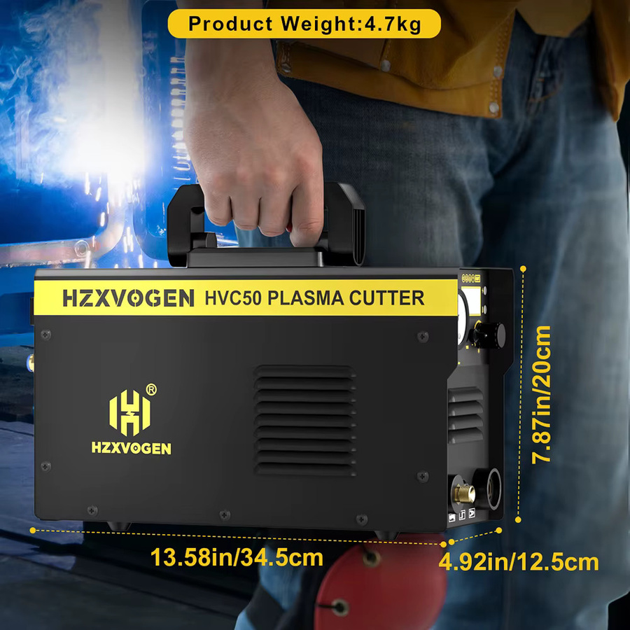 HZXVOGEN 50A IGBT Inverter Plasmaschneider Schwarz, tragbare Schneidemaschine für Edelstahl, Aluminium und Metall, 110V/220V - Bild 3