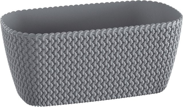 Powertec Garden Balkon-Pflanzkasten in Strickoptik, Farbe: Grau, B/T/H: 39,5 x 18 x 14,5 cm - Bild 1