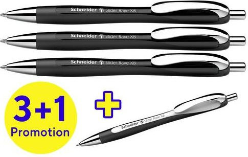 Schneider Slider Rave XB Kugelschreiber 0.7mm Blau 4er Pack - Bild 1