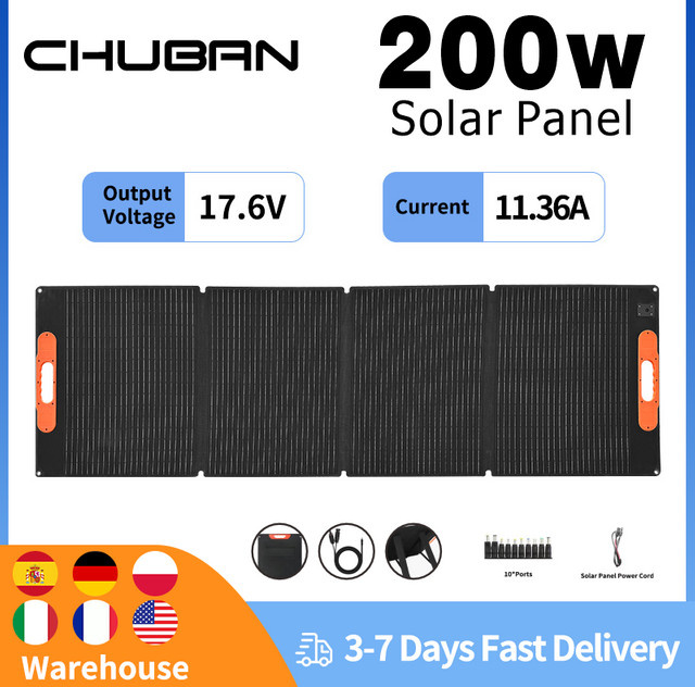 CHUBAN SP200 Tragbares Solarpanel 200 W, Faltbares Solarladegerät 17,6 V für Camping und RV - Bild 1