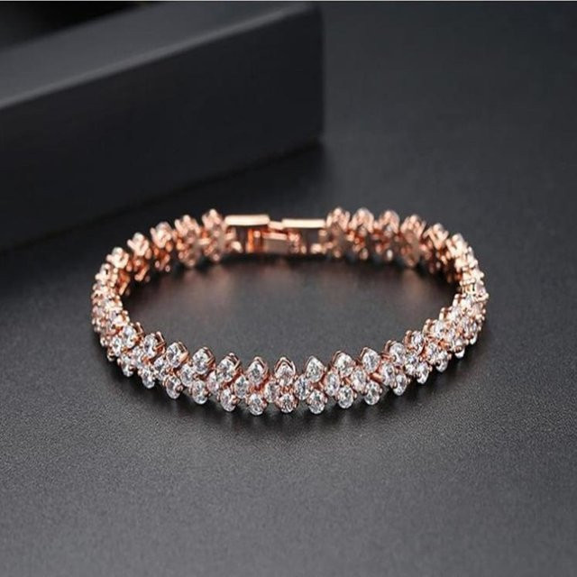 Armband Damen, Roségold, Zirkonia, Kristall - Bild 1