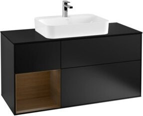 V&B Waschtischunterschrank Finion in Schwarz lackiert, Breite: 120 cm, Tiefe: 50,1 cm, Höhe: 50,1 cm - Bild 1