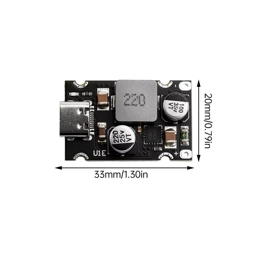 Diymore USB-C PD 65W Schnellladeadapter-Modul QC4.0 QC3.0 Step-Down-Modul in Schwarz für Huawei SCP/FCP und Apple PD, Eingangsspannung DC 8-32V, 3,25A - Bild 2