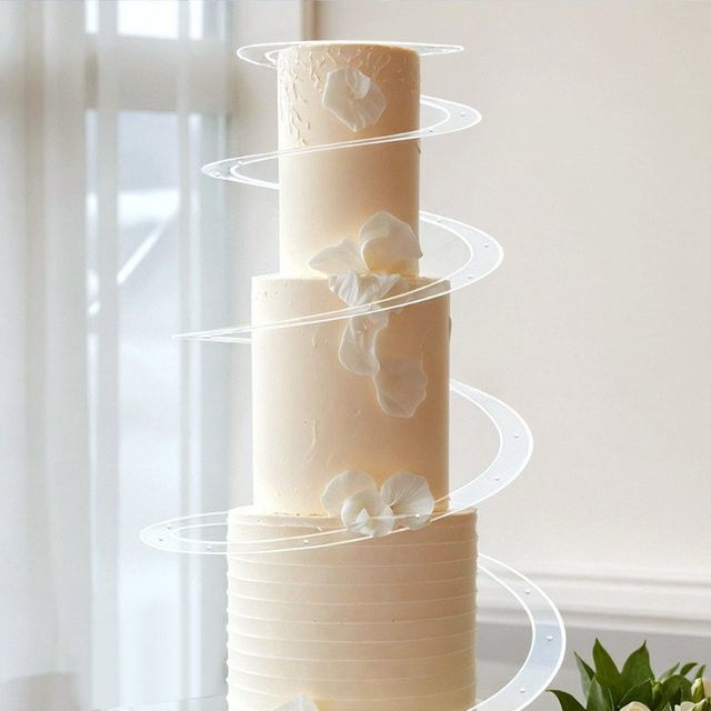 Andralyn Kuchen Spirale Etagenständer aus Acryl in Transparent, Faltbarer Gebäckständer für Hochzeit und Party - Bild 1