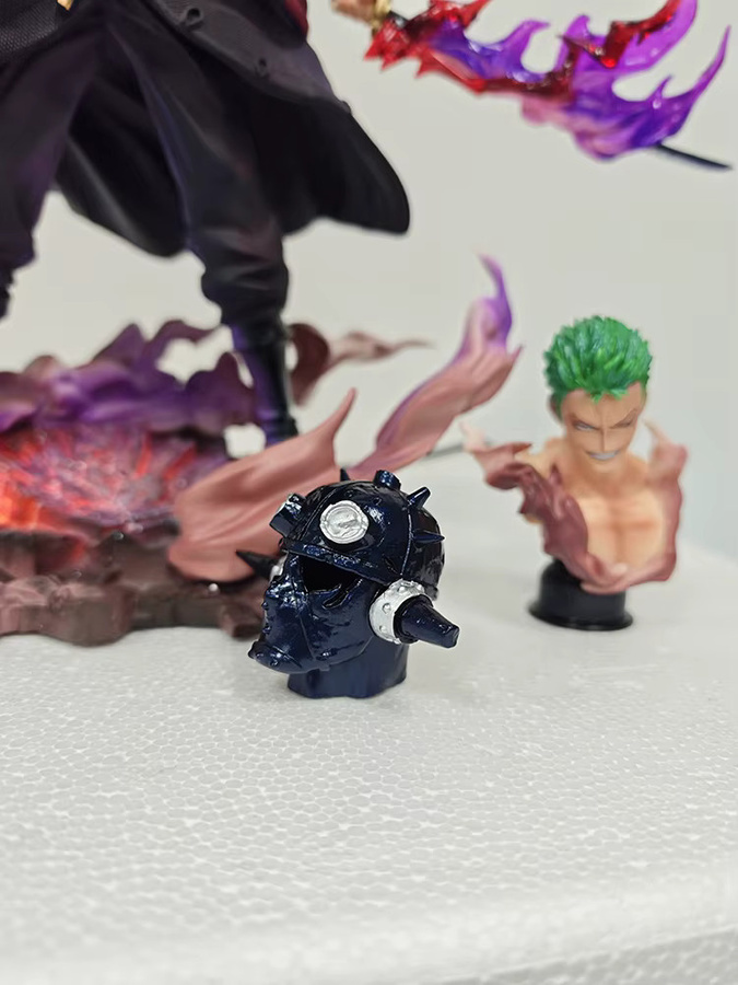 Bandai One Piece Roronoa Zoro Anime-Figur, PVC-Statue, 28 cm, LED, austauschbarer Kopf - Bild 2