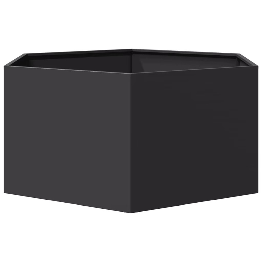 VIDAXL Pflanzkübel aus Stahl in Schwarz und Grau, sechseckig, B/T/H: 104 x 90 x 45 cm - Bild 4