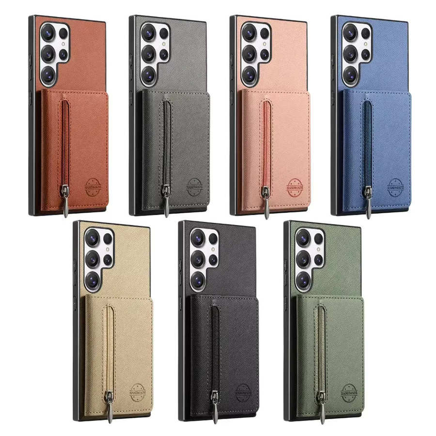 Leder-Handyhülle mit Kartenfach und Telefonfunktion für Samsung Galaxy S25 S24 Ultra S23 FE S22 Plus A55 A35 A16 A07 in Pink - Bild 6