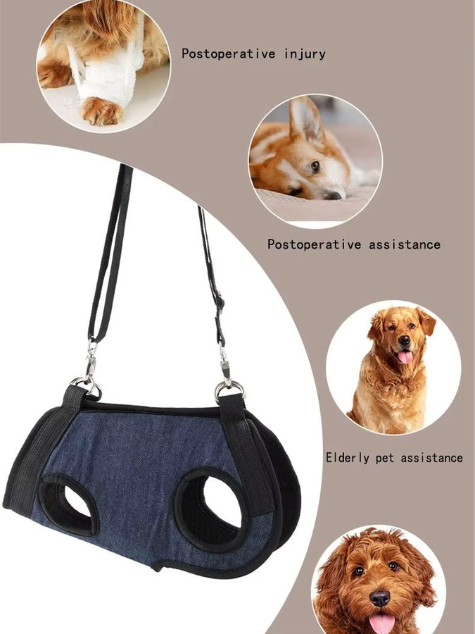 ARC ARCE Haustier-Rucksack für Katzen und Hunde in Blau mit Einzelschulter-Tragetasche, Brustgurt, Hundeleine und Pflegeabdeckung - Bild 3