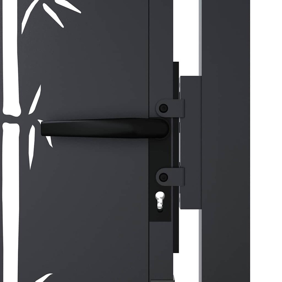 vidaXL Gartentor aus verzinktem Stahl in Anthrazit mit Bambus-Design, Breite: 105 cm, Höhe: 105 cm - Bild 5