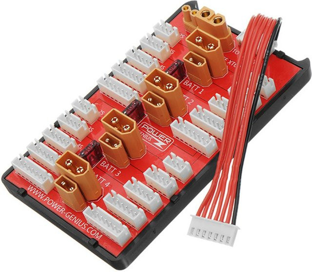 U-Angel-1988 2 in 1 PG Parallel Lade Board mit XT30 und XT60 Steckern für 2-6S LiPo Batterien in Rot - Bild 1