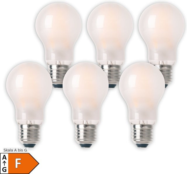 Näve 6er-Set LED-Leuchtmittel E27 Tropfenform 8 W warmweiß transparent H: 10,8 cm, Ø: 5,5 cm - Bild 1