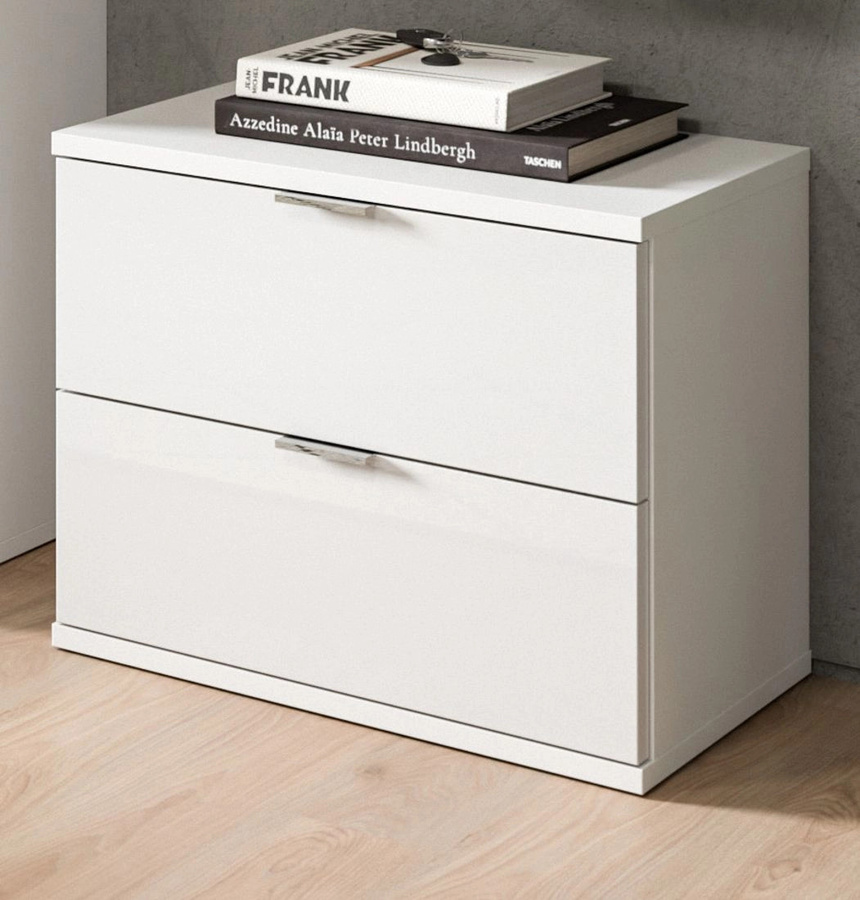 Garderobe Sitzbank SystemX in Weiß Hochglanz, B/T/H: 52 x 42 x 34 cm - Bild 1
