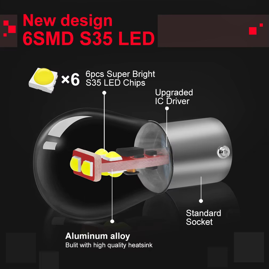 2er-Set XSTORM LED Autolampen für Blinker und Rückfahrscheinwerfer, 12V, 800 Lumen, Mehrfarbig - Bild 2