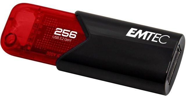 Emtec B110 Click Easy USB-Stick 256 GB USB Typ-A 3.2 Gen 1 Schwarz-Rot - Bild 1