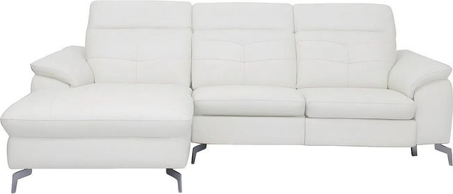 Vente-unique Relaxsofa Lismore in Weiß, L-Form mit Kunstleder und verstellbarer Kopfstütze, Breite: 250 cm - Bild 1