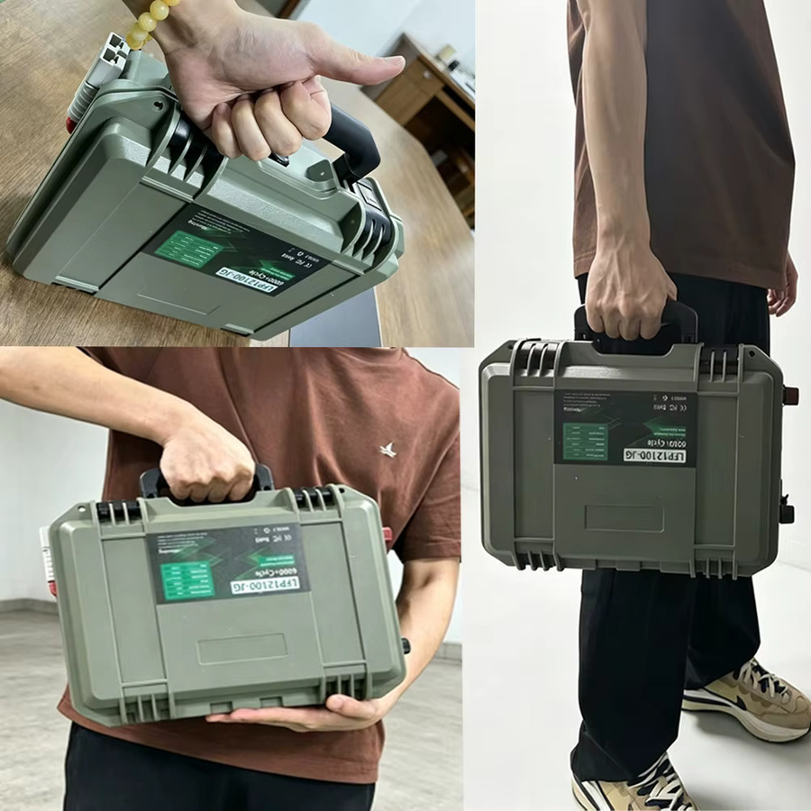 SYPOOE LiFePO4 Batteriepack 12V mit Bluetooth BMS und USB-C Anschluss, IP65 wassergeschützt, grün - Bild 8