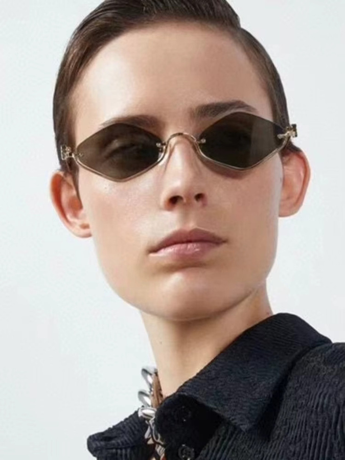ERIKOLE Korrektionsbrille Damen, Halbrand, Metall, Diamant-Stil - Bild 4