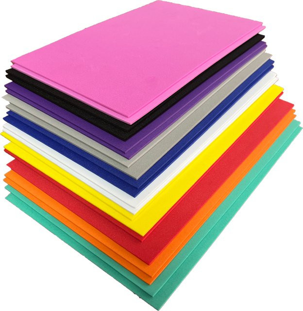 Buntes EVA Schaumstoff Material für DIY Bastelarbeiten und Origami, B/H/T: 21,6 x 14,0 x 0,2 cm - Bild 1