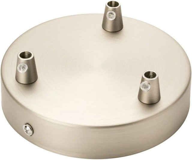 Orion Lightstyle Deckenbaldachin mit 3 Auslässen in Silber Matt, Durchmesser: 12 cm - Bild 1