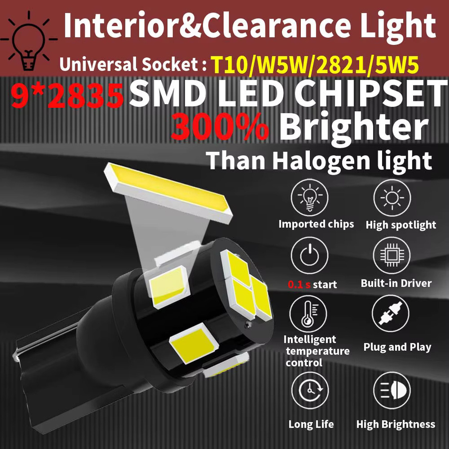 Neallor 10 Stück T10 W5W Canbus LED-Lampen für Honda Civic CRV City Fit Jazz Auto-Innenraumbeleuchtung Weiß 12V - Bild 2