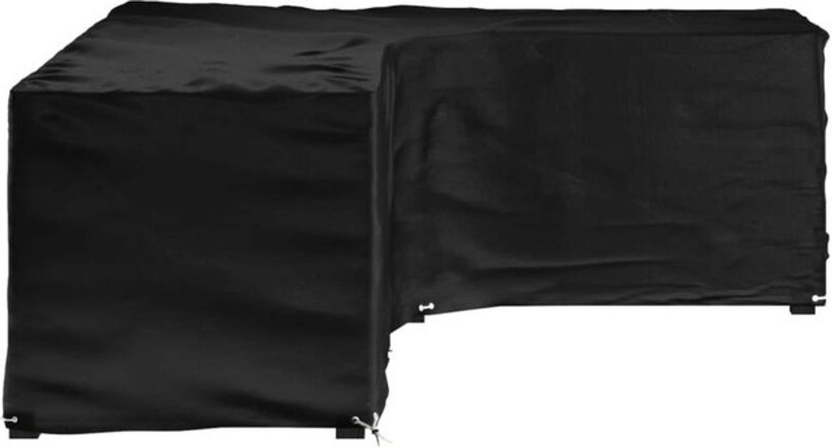 Vidaxl Gartenmöbel-Abdeckung in L-Form mit 18 Ösen, Schwarz, B/T/H: 285 x 220 x 80 cm - Bild 1