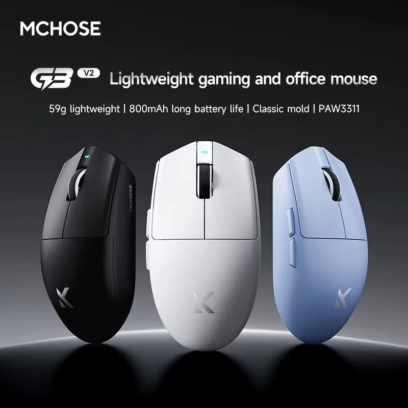 MCHOSE G3 V2 Pro Kabellose E-Sports-Maus in Blau mit PAW3395 Sensor und Bluetooth - Bild 2