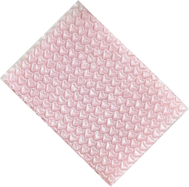 Kleine Luftpolstertaschen von KONNWEI in Rosa mit Herzmuster, stoßfest und wasserdicht aus Kunststoff zum Verpacken - Bild 1