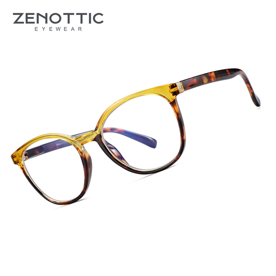 ZENOTTIC Korrektionsbrille, Unisex, Vollrand, Rund, Kunststoff, Kristallmuster - Bild 1