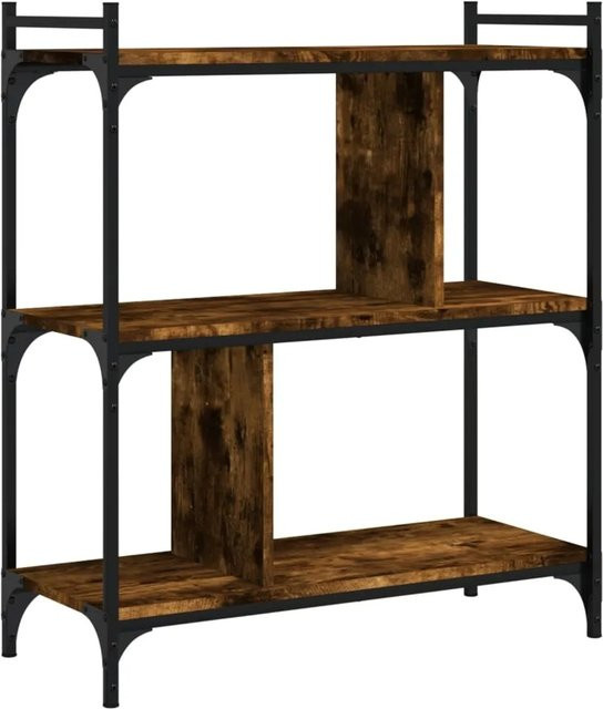vidaXL Bücherregal mit 3 Böden in Räuchereiche und Metall für industrielle Note, B/T/H: 76 x 32 x 88 cm - Bild 1