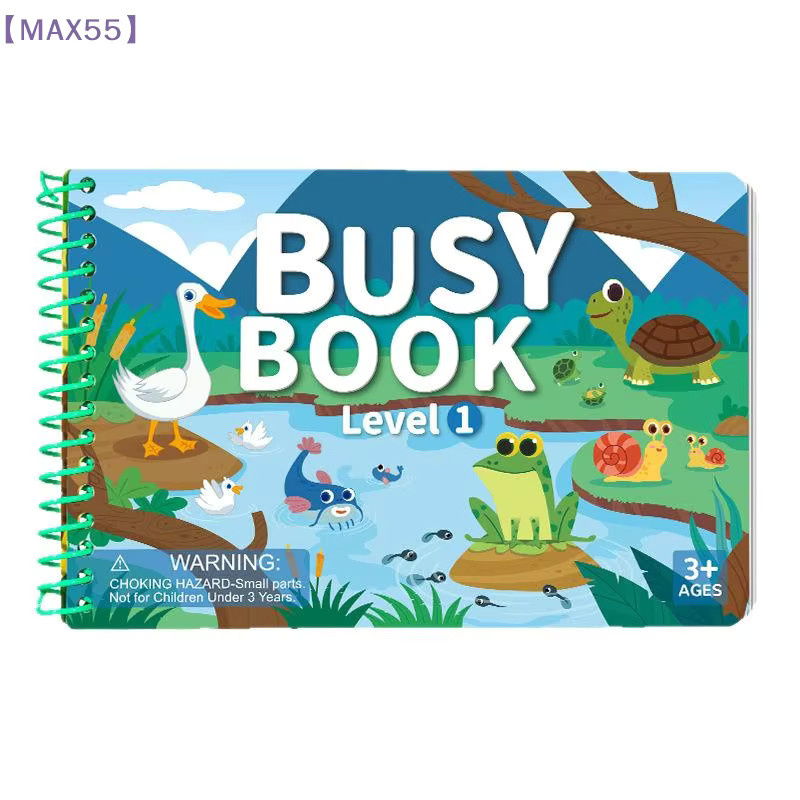 MAX-55 Montessori Beschäftigungsbuch für Kinder mit 4 Themen und Cartoon-Reise-Stickern in Mehrfarbig - Bild 4