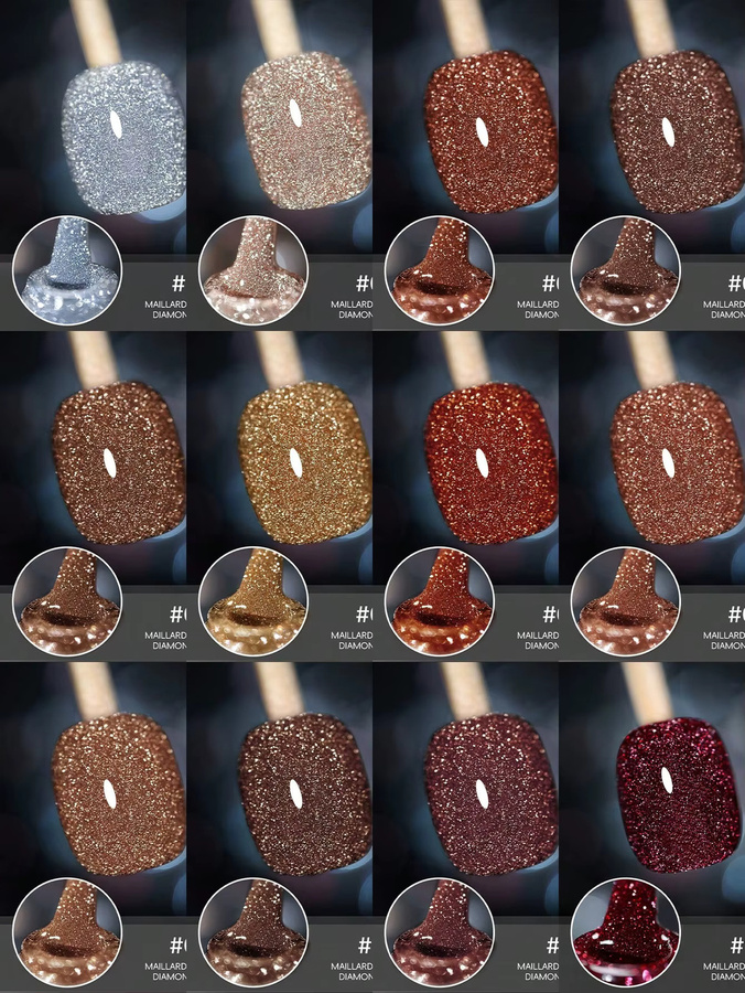 XEIJAYI Gel-Nagellack Diamant-Kollektion, 12 Farben, Holographischer Glitzer - Bild 3