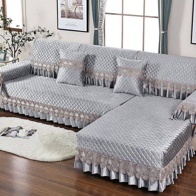 Super Six Rutschfeste Sofamatte für Eckcouches aus Plüsch, B/B: 90 x 70 cm - Bild 1