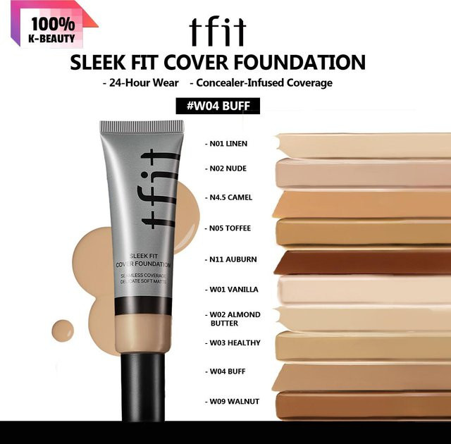 TFIT Sleek Fit Cover Foundation, W04 Buff, Matt, 30g - Bild 1
