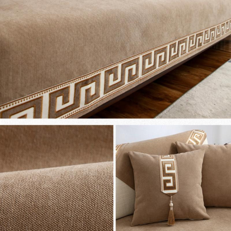 XIFEI Sofabezug im chinesischen Stil aus Chenille, rutschfeste Couchmatte für dein Sofa, Breite: 90 cm, Tiefe: 240 cm - Bild 3