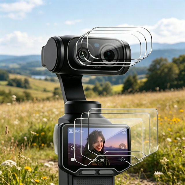 Insta360 Luna Ultra Displayschutzfolie aus gehärtetem Glas mit 9H Härtegrad und Kameralinsen-Schutz, transparent - Bild 1